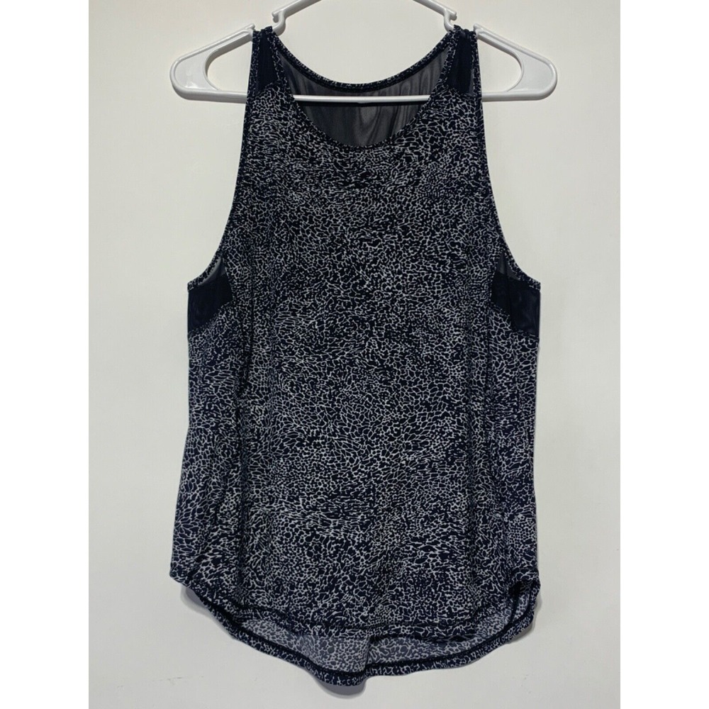 Lululemon Women Black White Sculpt Tank Mesh Panel No Size Dot